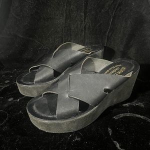 Black Kork-Ease Platform Sandals
